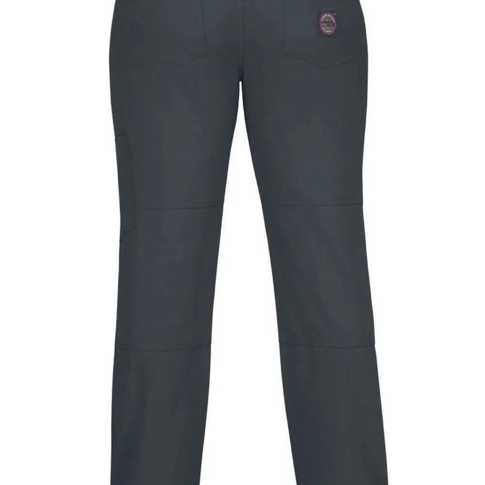 Koi Lite 6-Pocket Gray Scrub Pants Size XL Petite Slim Fit Dobby Pink Trim - Picture 4 of 11